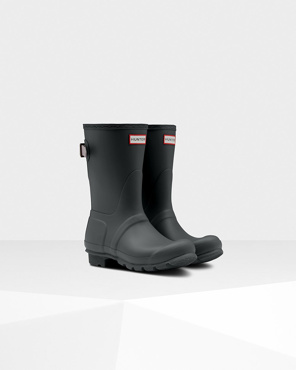 Hunter Kısa Yağmur Çizmesi Bayan Koyu Yeşil/Mor - Original Back Adjustable - Türkiye NV3726184